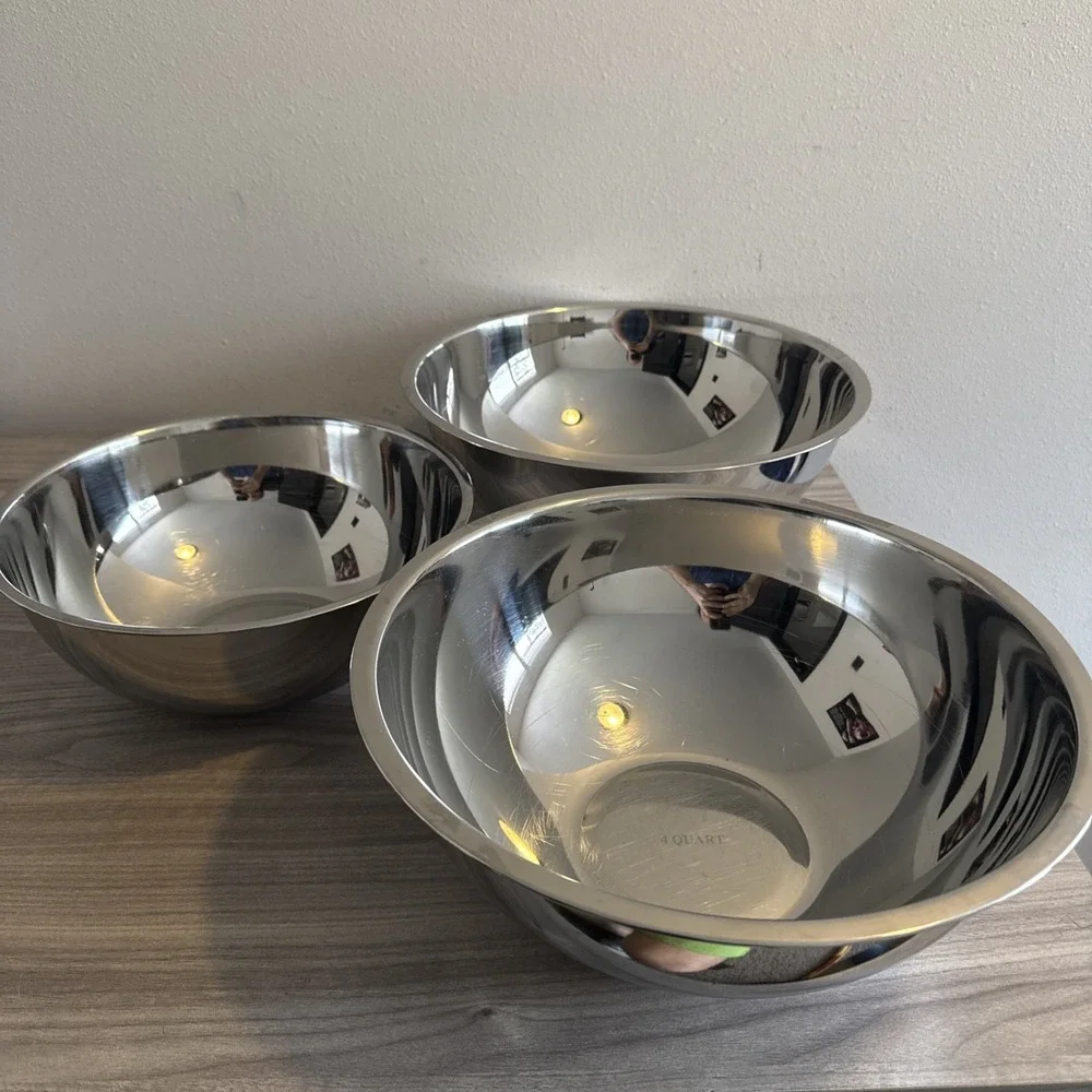 Williams Sonoma Open Kitchen Stainless Steel Mixing Nesting Bowls 2 4 6 Quarts